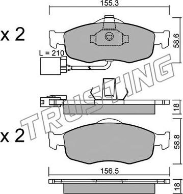 Trusting 148.1 - Brake Pad Set, disc brake autospares.lv