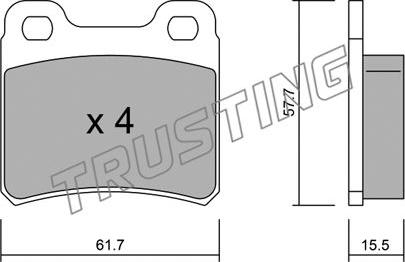 Trusting 143.0 - Brake Pad Set, disc brake autospares.lv