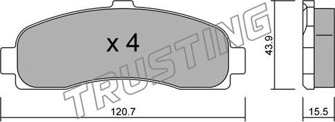 Trusting 147.0 - Brake Pad Set, disc brake autospares.lv