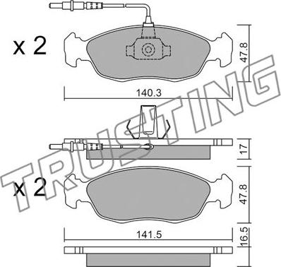 Trusting 159.0 - Brake Pad Set, disc brake autospares.lv