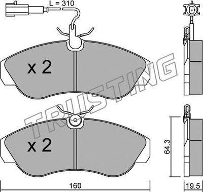 Trusting 158.1 - Brake Pad Set, disc brake autospares.lv