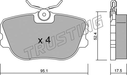 Trusting 153.0 - Brake Pad Set, disc brake autospares.lv