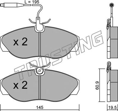 Trusting 157.0 - Brake Pad Set, disc brake autospares.lv