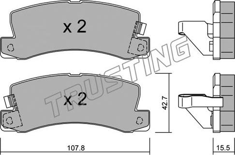 Trusting 164.1 - Brake Pad Set, disc brake autospares.lv
