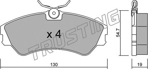 Trusting 165.0 - Brake Pad Set, disc brake autospares.lv