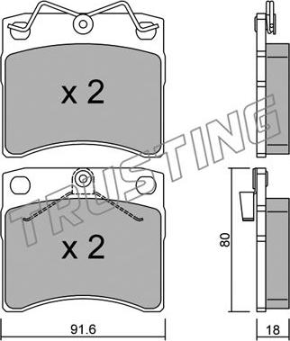 Trusting 166.1 - Brake Pad Set, disc brake autospares.lv