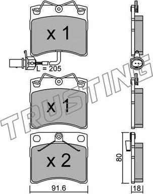 Trusting 166.2 - Brake Pad Set, disc brake autospares.lv