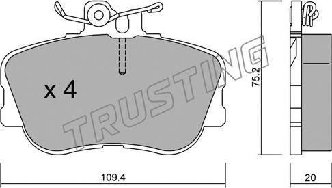 Trusting 161.0 - Brake Pad Set, disc brake autospares.lv