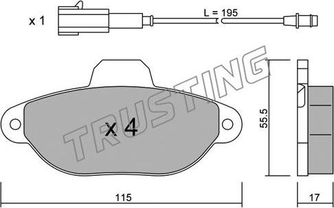 Trusting 162.2 - Brake Pad Set, disc brake autospares.lv