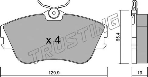 Trusting 167.0 - Brake Pad Set, disc brake autospares.lv