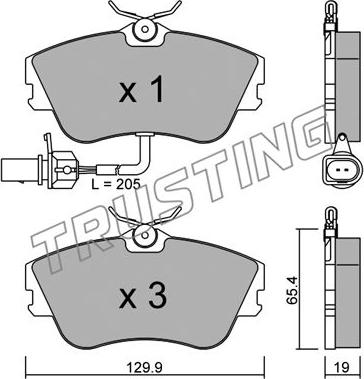 Trusting 167.1 - Brake Pad Set, disc brake autospares.lv