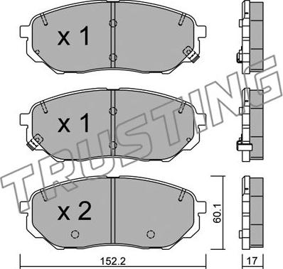 Trusting 1096.0 - Brake Pad Set, disc brake autospares.lv