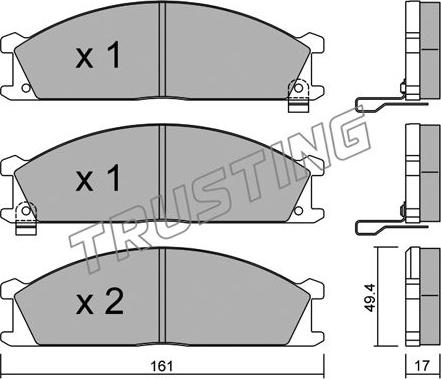 Trusting 109.1 - Brake Pad Set, disc brake autospares.lv