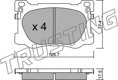 Trusting 1093.0 - Brake Pad Set, disc brake autospares.lv