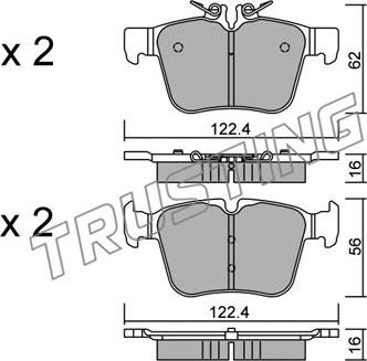 Trusting 1044.0 - Brake Pad Set, disc brake autospares.lv