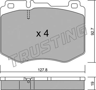 Trusting 1043.0 - Brake Pad Set, disc brake autospares.lv