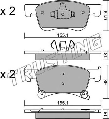 Trusting 1059.0 - Brake Pad Set, disc brake autospares.lv