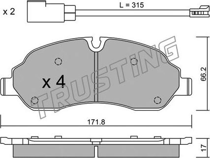 Trusting 1056.0 - Brake Pad Set, disc brake autospares.lv