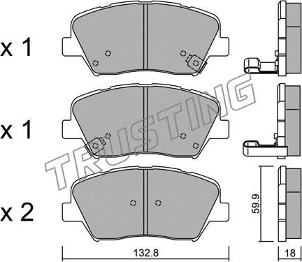 MDR MFP-2H26 - Brake Pad Set, disc brake autospares.lv