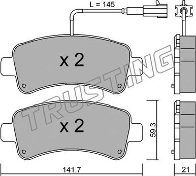 Trusting 1057.0 - Brake Pad Set, disc brake autospares.lv