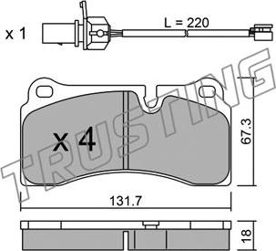 Trusting 1068.0 - Brake Pad Set, disc brake autospares.lv