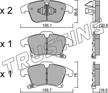 Trusting 1063.0 - Brake Pad Set, disc brake autospares.lv