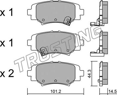 Trusting 1009.0 - Brake Pad Set, disc brake autospares.lv