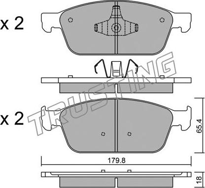 Trusting 1005.0 - Brake Pad Set, disc brake autospares.lv