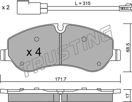 Trusting 1006.0 - Brake Pad Set, disc brake autospares.lv