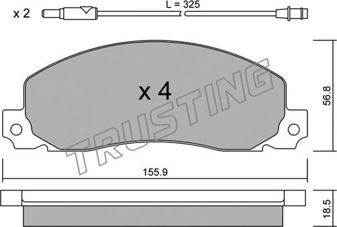 Trusting 100.0 - Brake Pad Set, disc brake autospares.lv