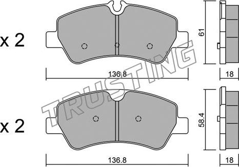 Trusting 1007.0 - Brake Pad Set, disc brake autospares.lv