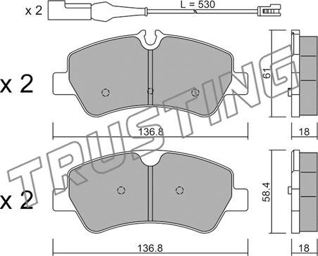 Trusting 1007.1 - Brake Pad Set, disc brake autospares.lv