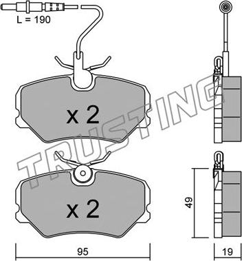 Trusting 101.0 - Brake Pad Set, disc brake autospares.lv