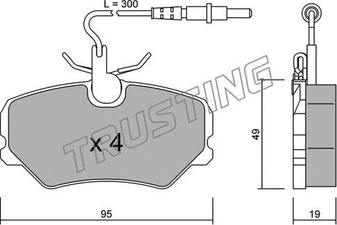 Trusting 101.1 - Brake Pad Set, disc brake autospares.lv