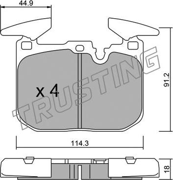 Trusting 1039.0 - Brake Pad Set, disc brake autospares.lv