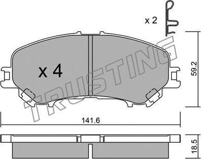 Trusting 1034.0 - Brake Pad Set, disc brake autospares.lv