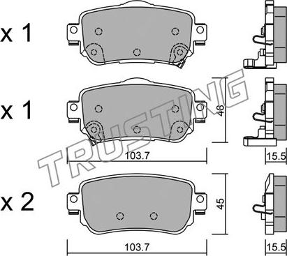 Trusting 1035.0 - Brake Pad Set, disc brake autospares.lv