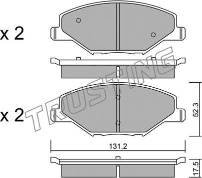 Trusting 1030.0 - Brake Pad Set, disc brake autospares.lv