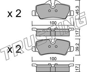 Trusting 1038.0 - Brake Pad Set, disc brake autospares.lv