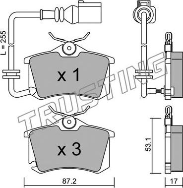 Trusting 102.4 - Brake Pad Set, disc brake autospares.lv