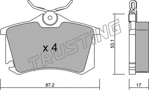 Trusting 102.5 - Brake Pad Set, disc brake autospares.lv