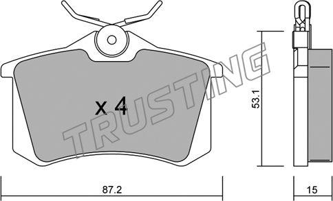 Trusting 102.0 - Brake Pad Set, disc brake autospares.lv