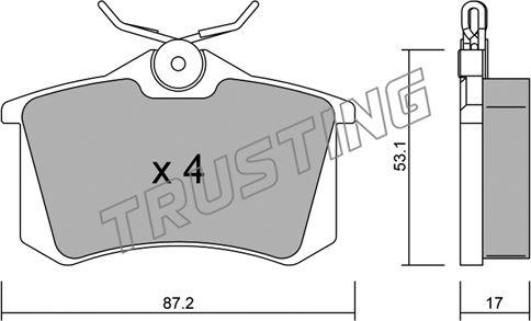 Trusting 102.1 - Brake Pad Set, disc brake autospares.lv