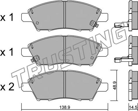 Trusting 1079.0 - Brake Pad Set, disc brake autospares.lv