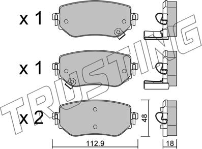 Trusting 1192.0 - Brake Pad Set, disc brake autospares.lv