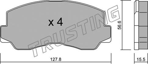 Trusting 114.0 - Brake Pad Set, disc brake autospares.lv