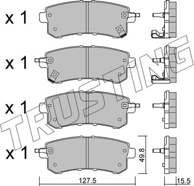 Trusting 1155.0 - Brake Pad Set, disc brake autospares.lv