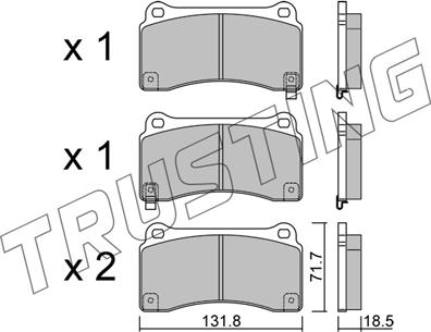 Trusting 1157.0 - Brake Pad Set, disc brake autospares.lv