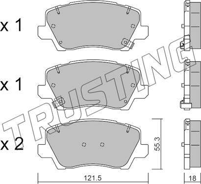 Trusting 1165.0 - Brake Pad Set, disc brake autospares.lv