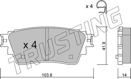 Trusting 1160.0 - Brake Pad Set, disc brake autospares.lv